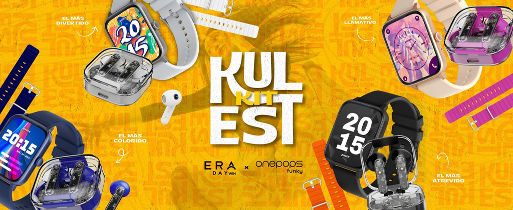 Kulest Kit BINDEN: smartwatch con llamadas + audífonos transparentes touch para tu día