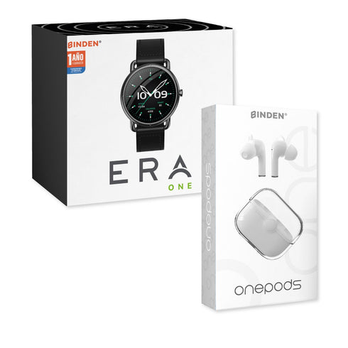Smartwatch Binden Era One Tactopiel Negro+ One Pods Blancos