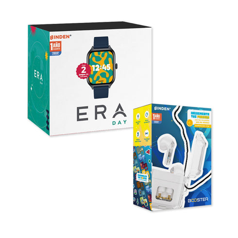 Smartwatch BINDEN ERA Day Azul + Audifonos DARK Booster