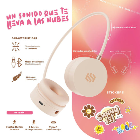 Audífonos Binden Beyound SunnySet Bluetooth Tecnología BNC