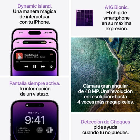 Apple iPhone 14 Pro Max Morado 128GB - Super Retina OLED XDR 6.7 pulgadas (Reacondicionado)