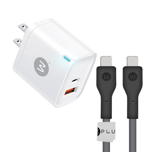 WEPLUG KIT Cargador de pared USB - C + Cable Tipo C a USB Tipo C