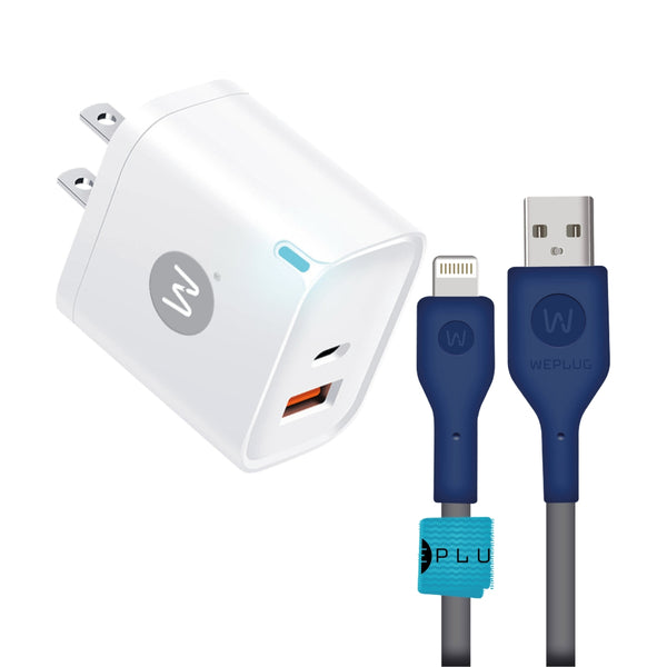 WEPLUG KIT Cargador de pared USB - C + Cable Tipo USB a 8 PIN