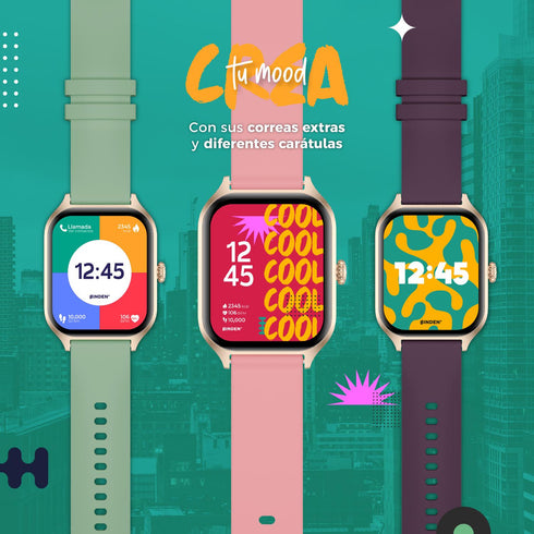 Smartwatch BINDEN ERA Day Rosa + Audifonos One Pods