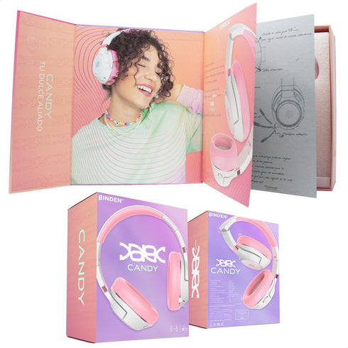 Audífonos gamer BINDEN Dark Candy Bluetooth Sonido 3D