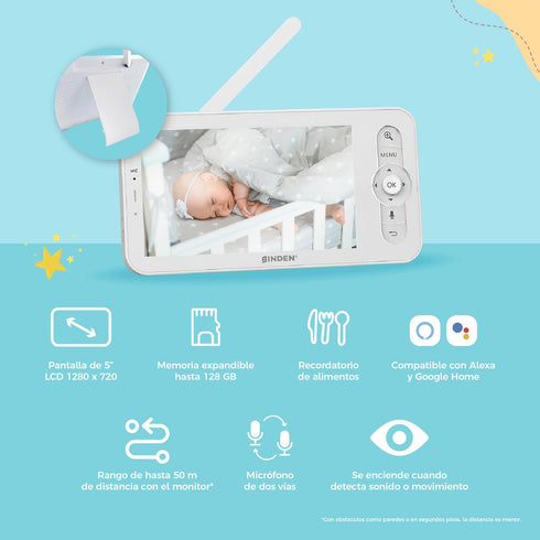 Monitor de Bebé BINDEN Ru Ru Detecta Ruido/Llanto Mic Dual