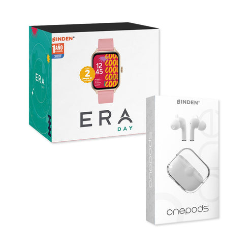 Smartwatch BINDEN ERA Day Rosa + Audifonos One Pods