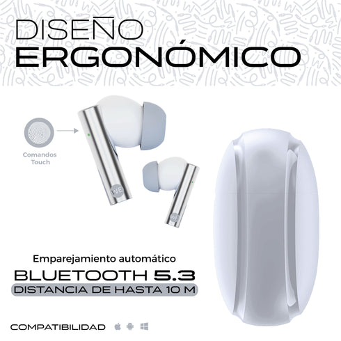 Audífonos Inalámbricos WePlug TWS In Ear 5h Batería, USB‑C