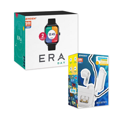 Smartwatch BINDEN ERA Day Ngro + Audifonos DARK Booster