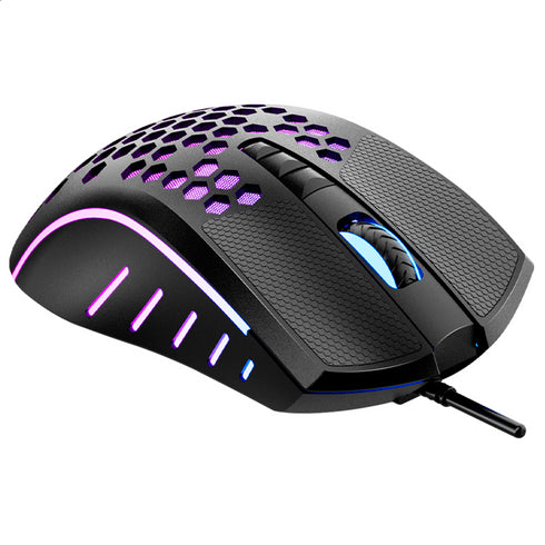 Mouse Gamer BINDEN GM015 hasta 6400 DPI Ajustable y Luz RGB