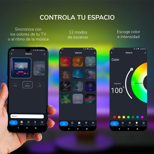 Tira Led Inteligente BINDEN SPACE IN para TV Hasta 65"