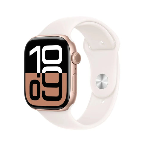 Apple Watch Series 10 (GPS) 46mm Aluminium Case Sport Band Rose Gold - Plateado