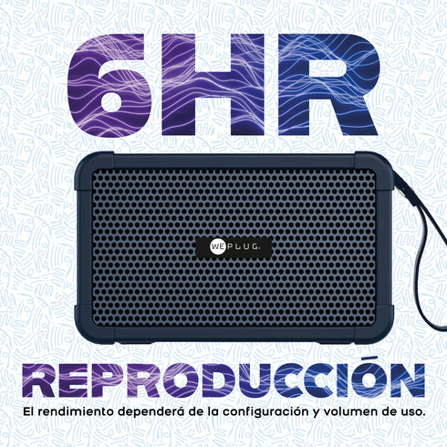 Bocina Portátil Bluetooth WePlug 8W | Compacta, Potente y Recargable