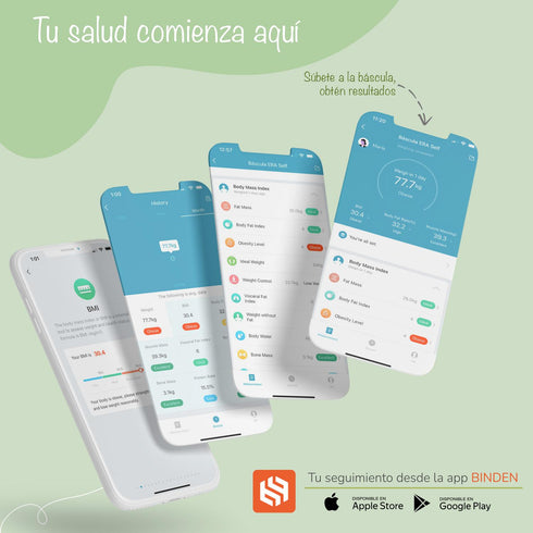 Báscula Inteligente BINDEN ERA Self 18 Mediciones App BINDEN
