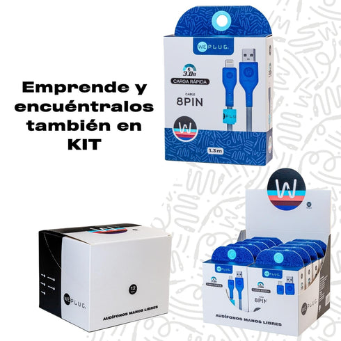 Cable de Carga Rápida We Plug 1.3m USB Compatible con iPhone