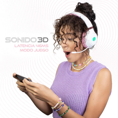 Audífonos gamer BINDEN Dark Candy Bluetooth Sonido 3D