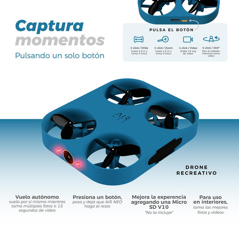 Mini Drone Portátil AirSelfie Dron Con Cámara Powerbank