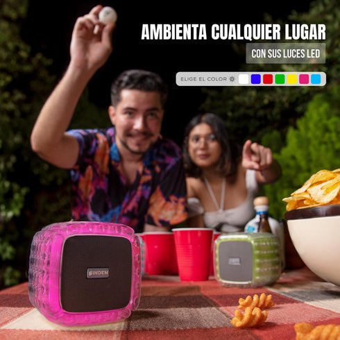Bocina Portatil BINDEN Air SPKR Diseño Anti-Golpes Luz Led