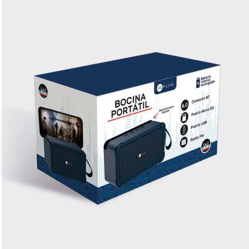 Bocina Portátil Bluetooth WePlug 8W | Compacta, Potente y Recargable