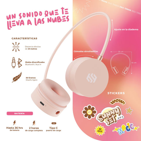 Audífonos Binden Beyound SunnySet Bluetooth Tecnología BNC