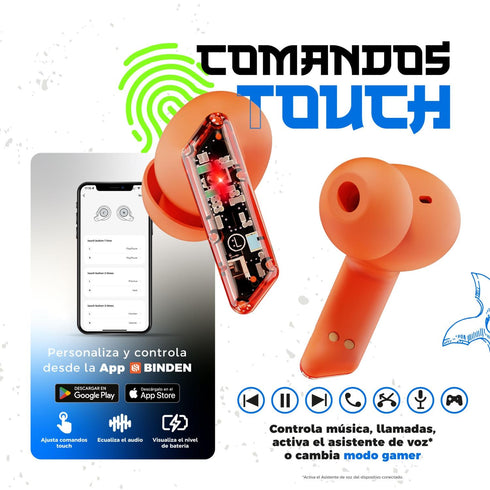 Smartwatch BINDEN ERA Win Recibe Llamadas Audifonos Ninja