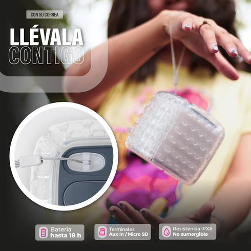 Bocina Portatil BINDEN Air SPKR Diseño Anti-Golpes Luz Led