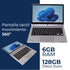 Laptop LM-7500 11.6" 2 en 1 - Pantalla 360° | Intel N4020 | 6GB RAM | 128GB | Gris