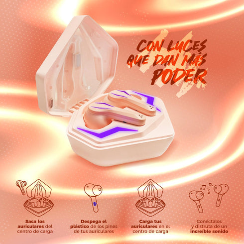 Audífonos Gamer BINDEN Dark Gemgame Estuche/Carga Micrófono