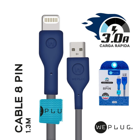Cable de Carga Rápida We Plug 1.3m USB Compatible con iPhone