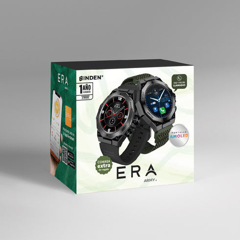 Smartwatch Binden ERA ARMY X AMOLED Uso Rudo Llamadas Bluetooth + Correa Extra