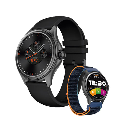 Smartwatch Binden Era One Lite Realiza Y Contesta Llamadas Color Negro + Correa Textil Azul