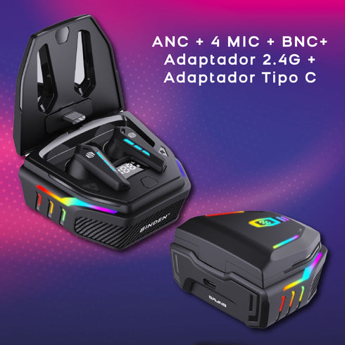Audífonos Gamer Binden Dark Dominator ANC 2.4 GHz