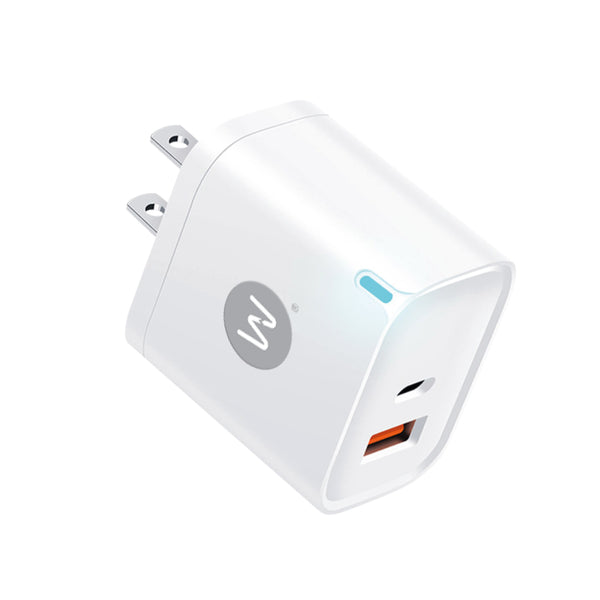 WEPLUG - Cargador de Pared Doble Entrada USB A - USB C - 25W