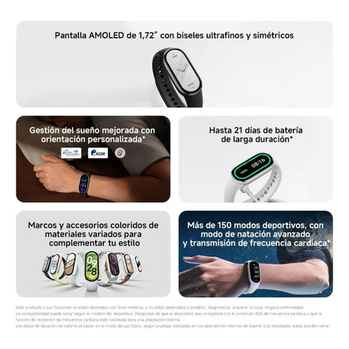 Xiaomi Smart Band 10 - Reloj inteligente con pantalla AMOLED de 1,72 pulgadas - Color Negro