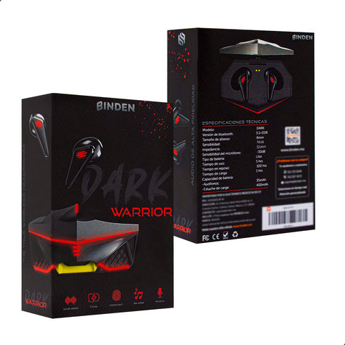 Audífonos Gamer Bluetooth BINDEN Dark Warrior K98 Touch