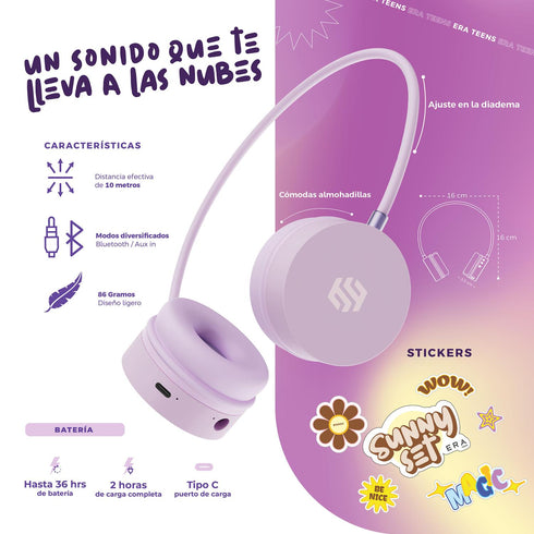 Audífonos Binden Beyound SunnySet Bluetooth Tecnología BNC