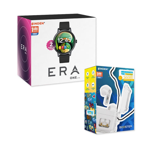 Smartwatch BINDEN ERA One Lite Ngro + Audifonos DARK Booster