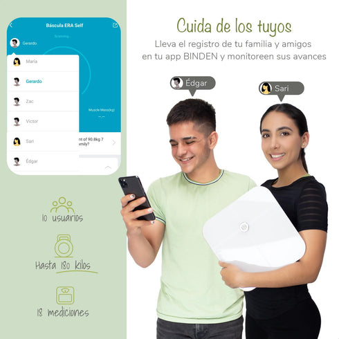 Báscula Inteligente BINDEN ERA Self 18 Mediciones App BINDEN