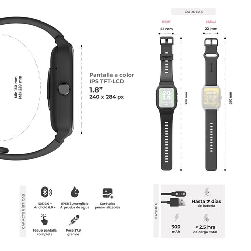 Kit Smartwatch ERA Xtream Contra Agua + Bocina Bluetooth