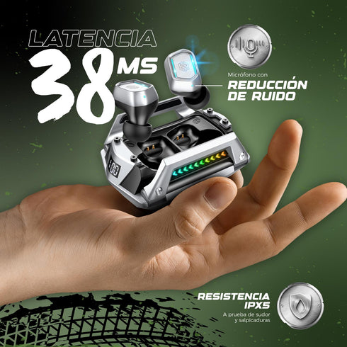 Audífonos Gamer Binden Dark Tanker Indicador Led Batería