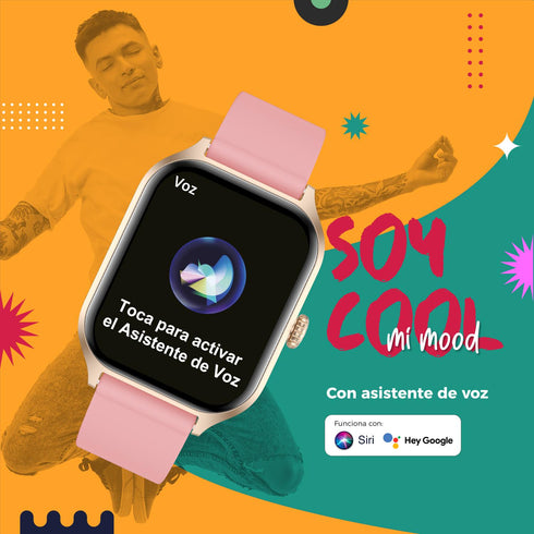 Smartwatch BINDEN ERA Day Rosa + Audifonos DARK Booster