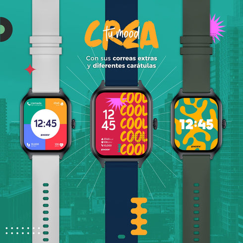 Smartwatch BINDEN ERA Day Azul + Audifonos DARK Booster