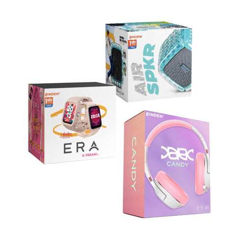 Smartwatch Binden Era Xtream Deportivo IP68 + Audífonos Dark Candy + Bocina AIR SPKR Antigolpes