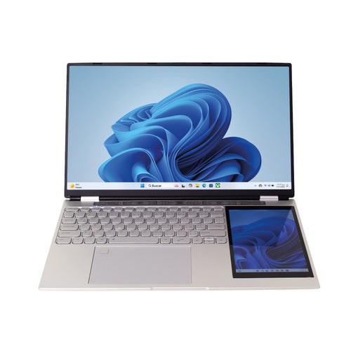 Laptop LM-156D Dual Screen 15.6"+7" Táctil, Intel N95, 16GB RAM, 512GB SSD, Win11 Pro, Stylus, Cámara abatible - Gris