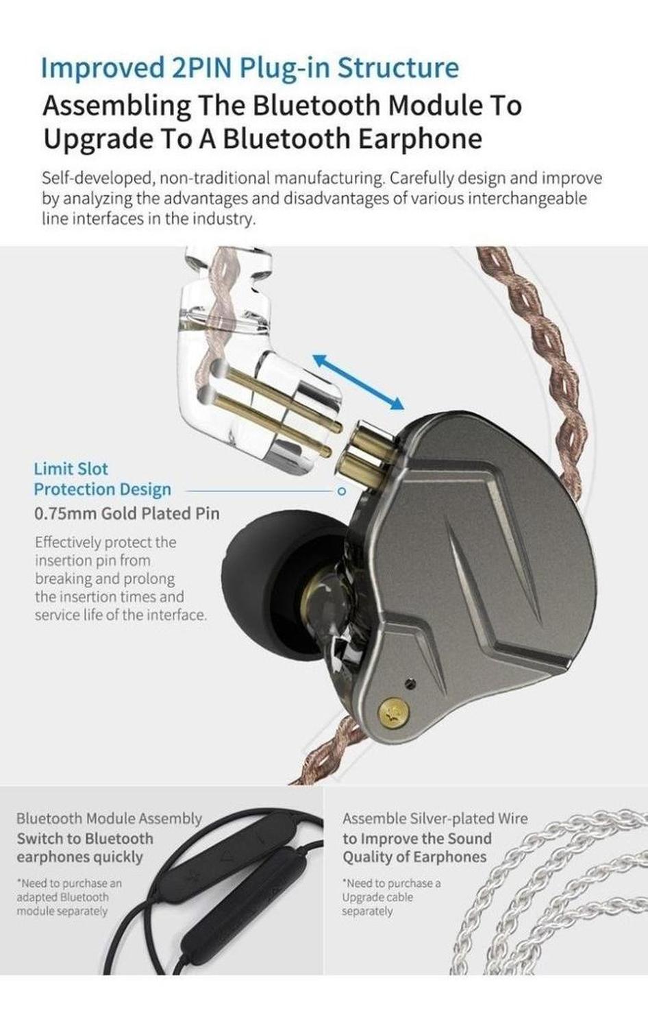 Audífonos BINDEN ZSN PRO HiFi Micrófono Dual Drivers