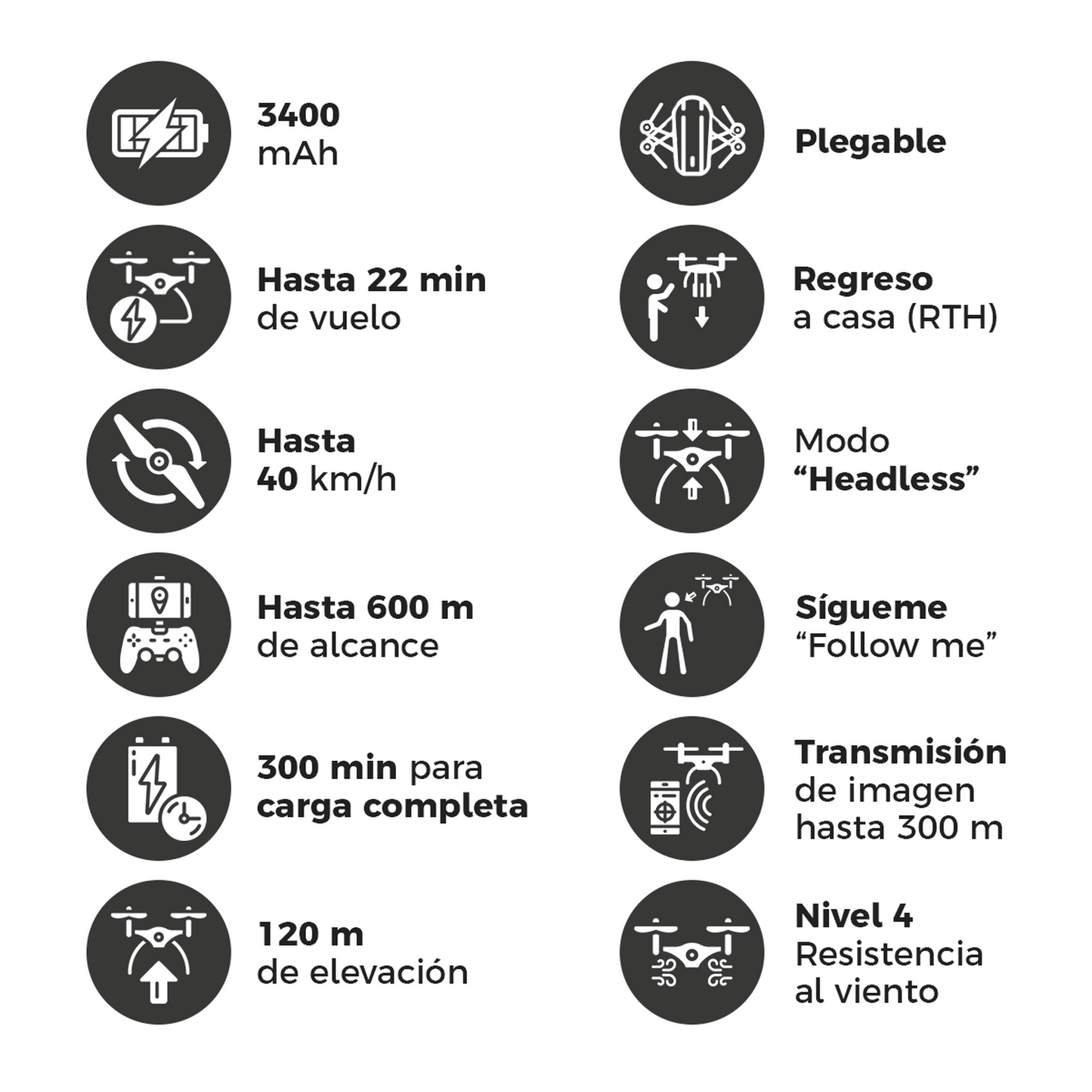 Drone Semiprofesional BINDEN B12 EIS Cámara 4k, 22min vuelo