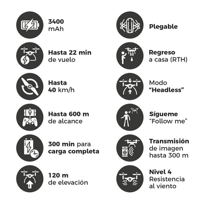 Drone Semiprofesional BINDEN B12 EIS Cámara 4k, 22min vuelo